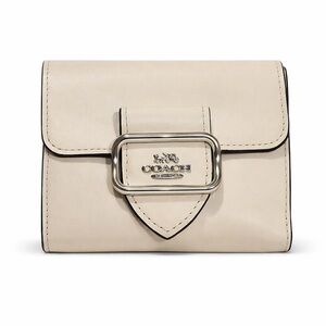 COACH Morgan Cream Leather Compact Wallet NEW RETAIL $189+